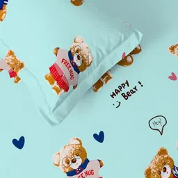 Bedirah Living Blue Cartoon Characters 210 TC Bedsheet with 2 Pillow Covers image 4