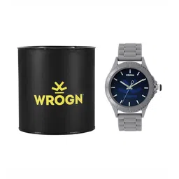 WROGN Men Brass Patterned Dial & Bracelet Style Straps Analogue Watch WGN137G image 3