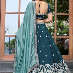 Fashorama Women Embroidered Thread Work Semi-Stitched Lehenga & Blouse with Dupatta image 3