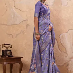 TIRA Floral Poly Crepe Saree image 2