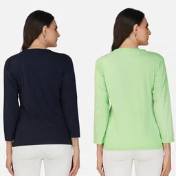 Metronaut Women 2 Printed Bio Finish Applique T-shirt image 3