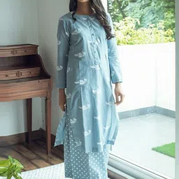 Aaghnya Women Ethnic Motifs Printed Regular Kurta with Palazzos-picture-16