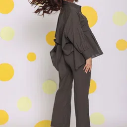 KAORI BY SHREYA AGARWAL Relaxed Fit Buttoned Shirt With Trousers Co-Ords image 4