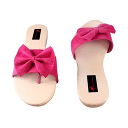 Red Flamingo Women Open Toe Flats with Bows image 3