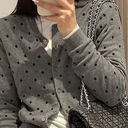 StyleCast Women Geometric Self Design Round Neck Cardigan image 3