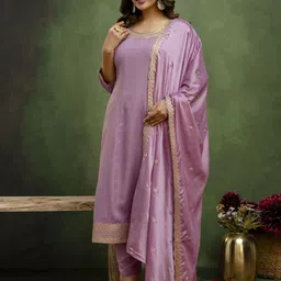 VredeVogel Women Floral Embroidered Kurta with Trousers & Dupatta-picture-34