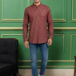 TATTVA Men Floral Printed Kurta-picture-13