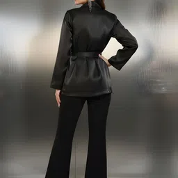 Dora Dori Sequin Embroidered Notched Lapel Collar Jacket With Cami & Trousers Co-Ords image 5