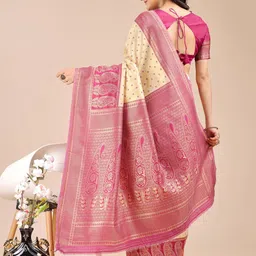 Mitera Woven Design Zari Silk Blend Banarasi Saree image 3