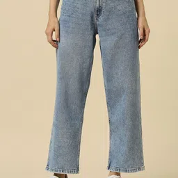 Allen Solly Woman Relaxed Fit Heavy Fade Embellished Jeans-image-51