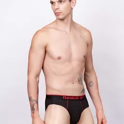 Reebok Pack Of 3 Solid Low Rise Basic Briefs image 2