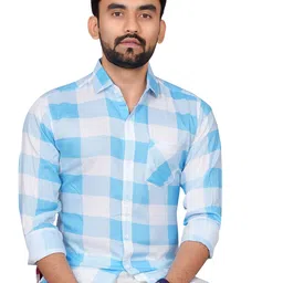 Metronaut Men Spread Collar Buffalo Checked Casual Shirt-picture-33