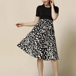 Moda Rapido Printed Fit & Flare Dress-picture-36