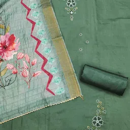 SAINOOR Embroidered Pure Silk Unstitched Dress Material image 3