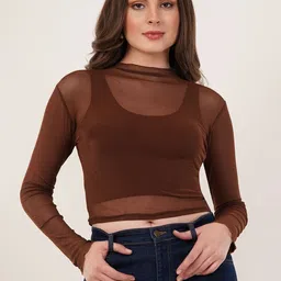 clobug Sheen Net Crop Top-picture-34