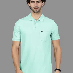 FROSEN FOX Men Solid Polo Collar T-shirt-image-80