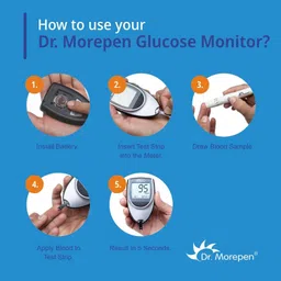 dr. morepen BG-03 GlucoOne Blood Glucose Monitor Glucometer with 25 Strips Glucometer image 3