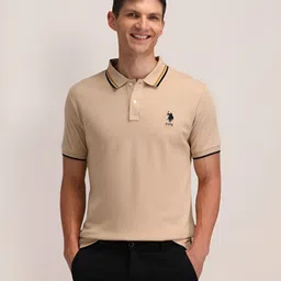 U.S. Polo Assn. Men Brand Logo Solid Slim Fit Pure Cotton T-shirt-picture-40