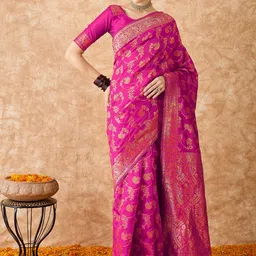 Maroosh Ethnic Motifs Zari Banarasi Saree-picture-12