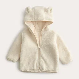 Marks & Spencer Girls Hooded Self Design Sherpa Jacket-picture-55