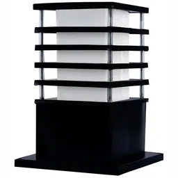 KINIS Black 2 Pieces Rectangle Shaped Weatherproof & Rust-Resistant Outdoor Pole Lamps image 4