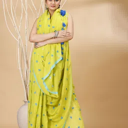 Ruuprekha Woven Design Embroidered Pure Cotton Khadi Saree-image-8