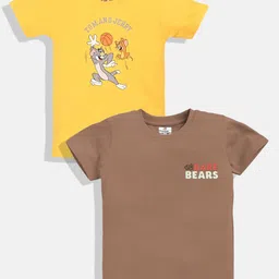 YK X Minute Mirth Boys Pack of 2 Printed Round Neck T-shirts-picture-40
