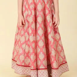 Fabindia Girls Printed Ready to Wear Cotton Silk Gotta Patti Lehenga & Blouse With Dupatta image 3
