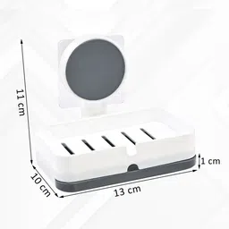 Kuber Industries White 2 piece Solid Plastic Soap Dish image 4