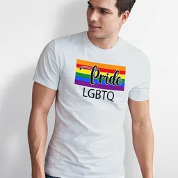 Seekbuylove Typography Printed Round Neck Short Sleeves Regular Fit Cotton T-shirt image 4