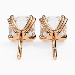 VALANOVA 18Kt Lab Grown Rose Gold Diamond Studded Earrings-1.51 gm image 5