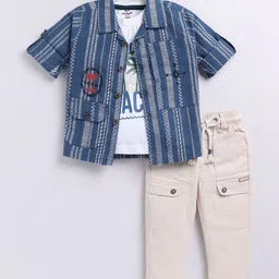LITTLE COLLARS Boys Striped T-shirt with Trousers image 3