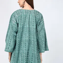 YURAA THE LABEL Floral Printed Cotton Longline Shrug image 2