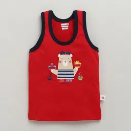 BUMZEE Infant Boys Pack Of 3 Printed Cotton Basic Vests image 5