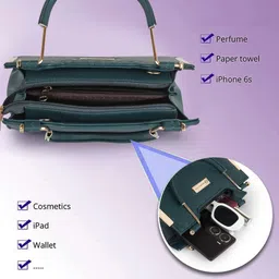 golden star Women Blue Hand-held Bag image 3