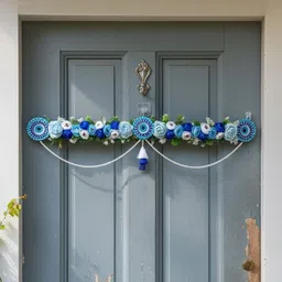 PUFFSMART Blue & Green Embellished Evil Eye Toran Decor image 3