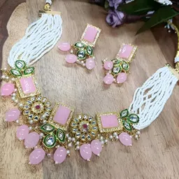 ARADHEMA Women Pink Jewellery Set-picture-17