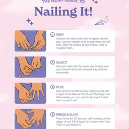 Gush Beauty Nailed It 24Pcs Medium Square Press On Nails- French Gems image 5