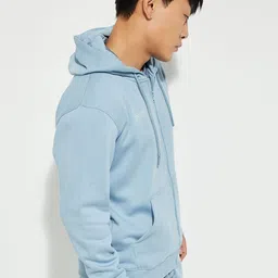 max Men Solid Full Sleeve Hooded Sweatshirt image 2