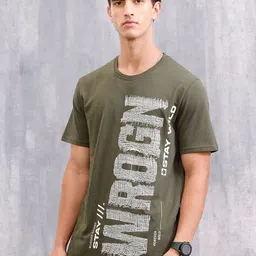 WROGN Men Typography Printed Round Neck Cotton T-shirt-image-43
