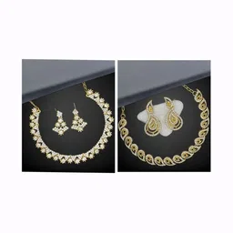 Women Click Set Of 2 Stone-Studded Jewellery Set image 1
