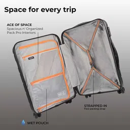 Timus Hard Luggage Textured Hard-Sided Medium Trolley Bag image 2