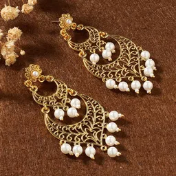 Forever Glam by Pantaloons Crescent Shaped Chandbalis Earrings-picture-13
