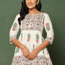 Handish Women Floral Print Cotton Fit & Flare Dress-picture-26