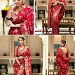 Aamish fashion Woven Design Zari Art Silk Handloom Banarasi Saree-picture-27