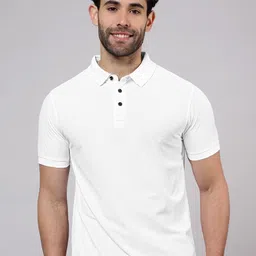 Beyoung Men Solid Polo Collar Cotton T-shirt-picture-28