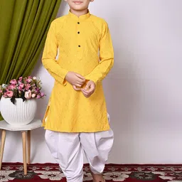 NFC CREATION Boys Ethnic Motifs Embroidered Regular Sequinned Kurta with Patiala-picture-37