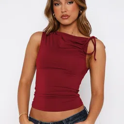 StyleCast x Revolte Women Solid Boat Neck Tank Crop Top-picture-12