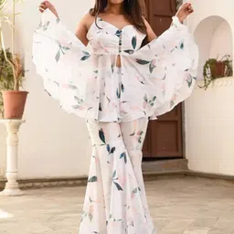 FILIB LONDON Women Floral Printed A-Line Kurta with Sharara-picture-16