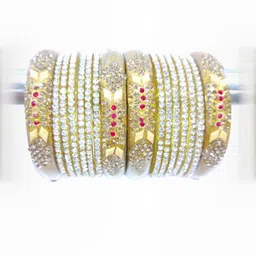 SAVORADE Set Of 16 Gold Glass Bangle-picture-10